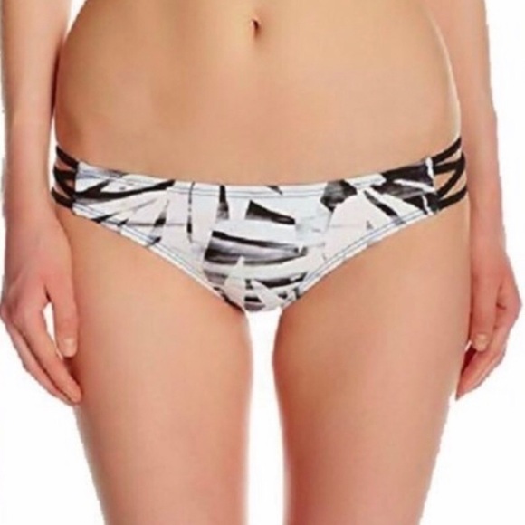 🆕 Reef Desert Palm Retro strappy bikini bottoms black white neutral - Picture 1 of 10